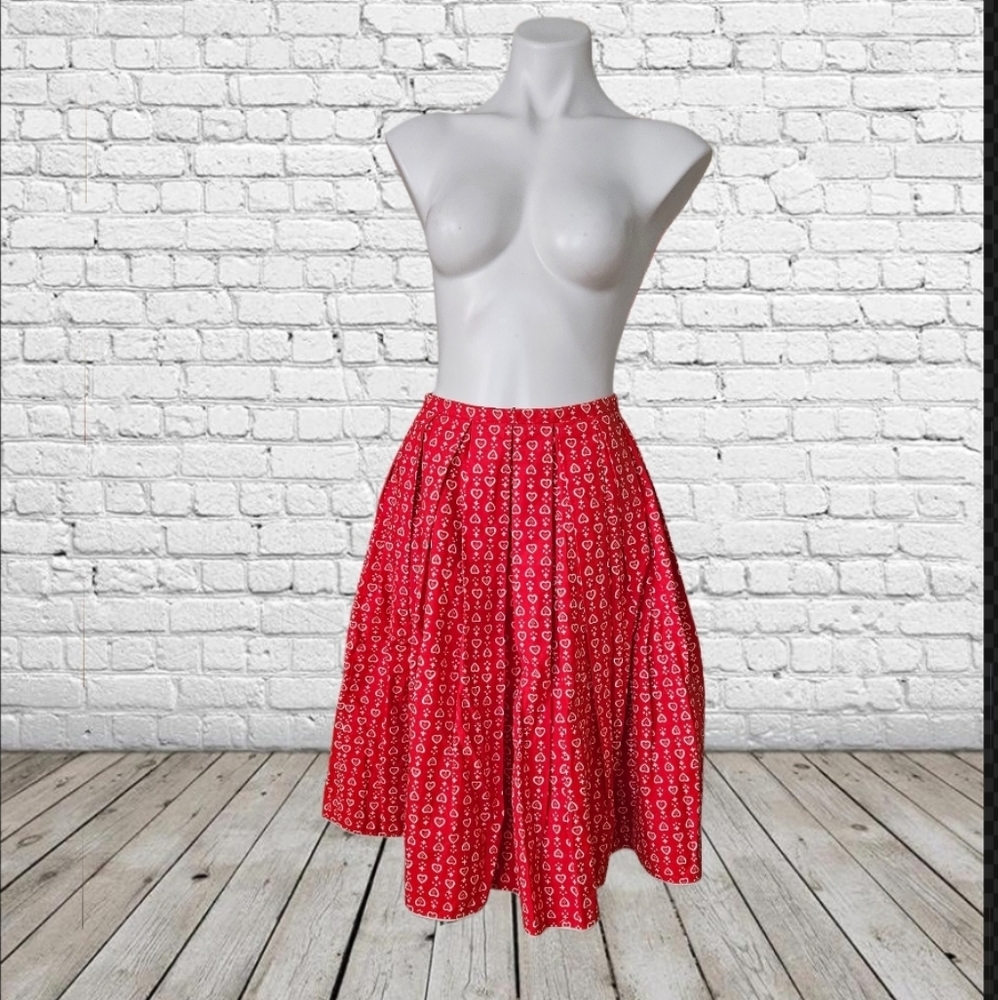 Handmade Vintage  novelty print heart skirtLightweight cotton with lovely print